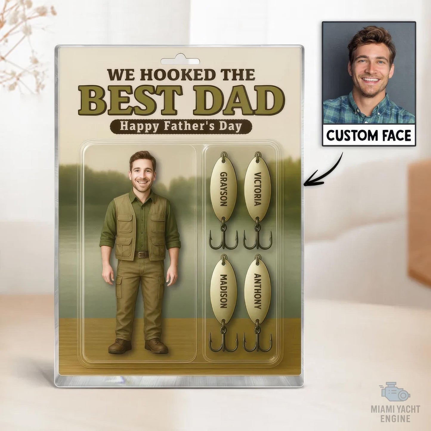 Custom Photo We Hooked The Best Dad Acrylic Block Plaque, Best Dad Fishing Acrylic Block Plaque, Father's Day Gift for Dad, Gift for Husband