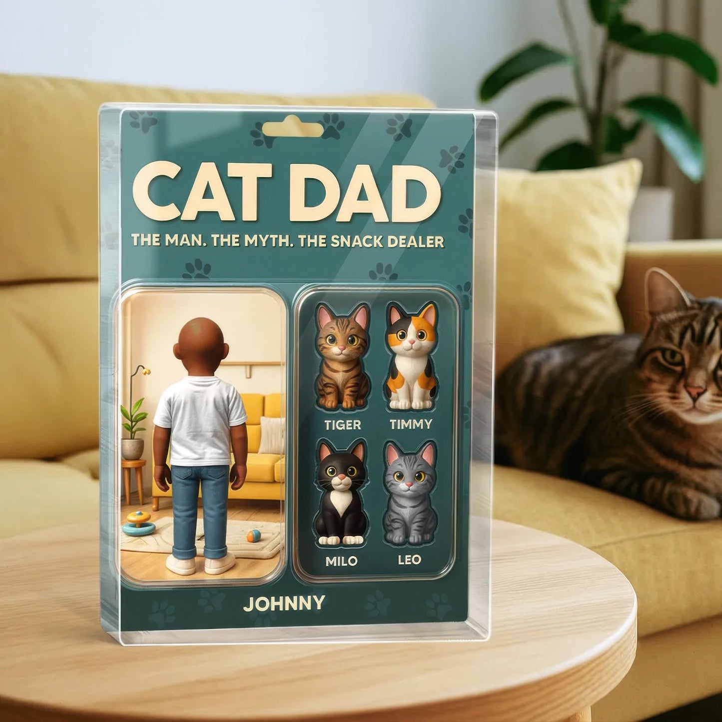 Custom Name Cat Dad The Name. The Myth. The Snack Dealer Acrylic Block, Cat Dad Acrylic Block, Father's Day Gift For Dad, Gift For Husband