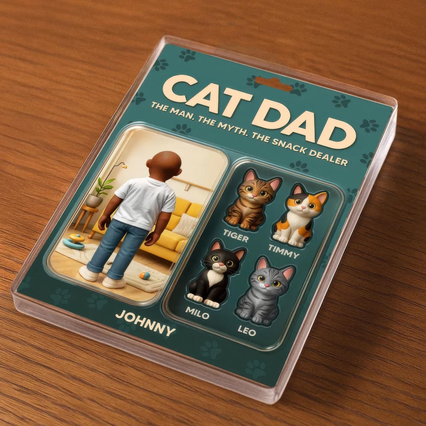 Custom Name Cat Dad The Name. The Myth. The Snack Dealer Acrylic Block, Cat Dad Acrylic Block, Father's Day Gift For Dad, Gift For Husband