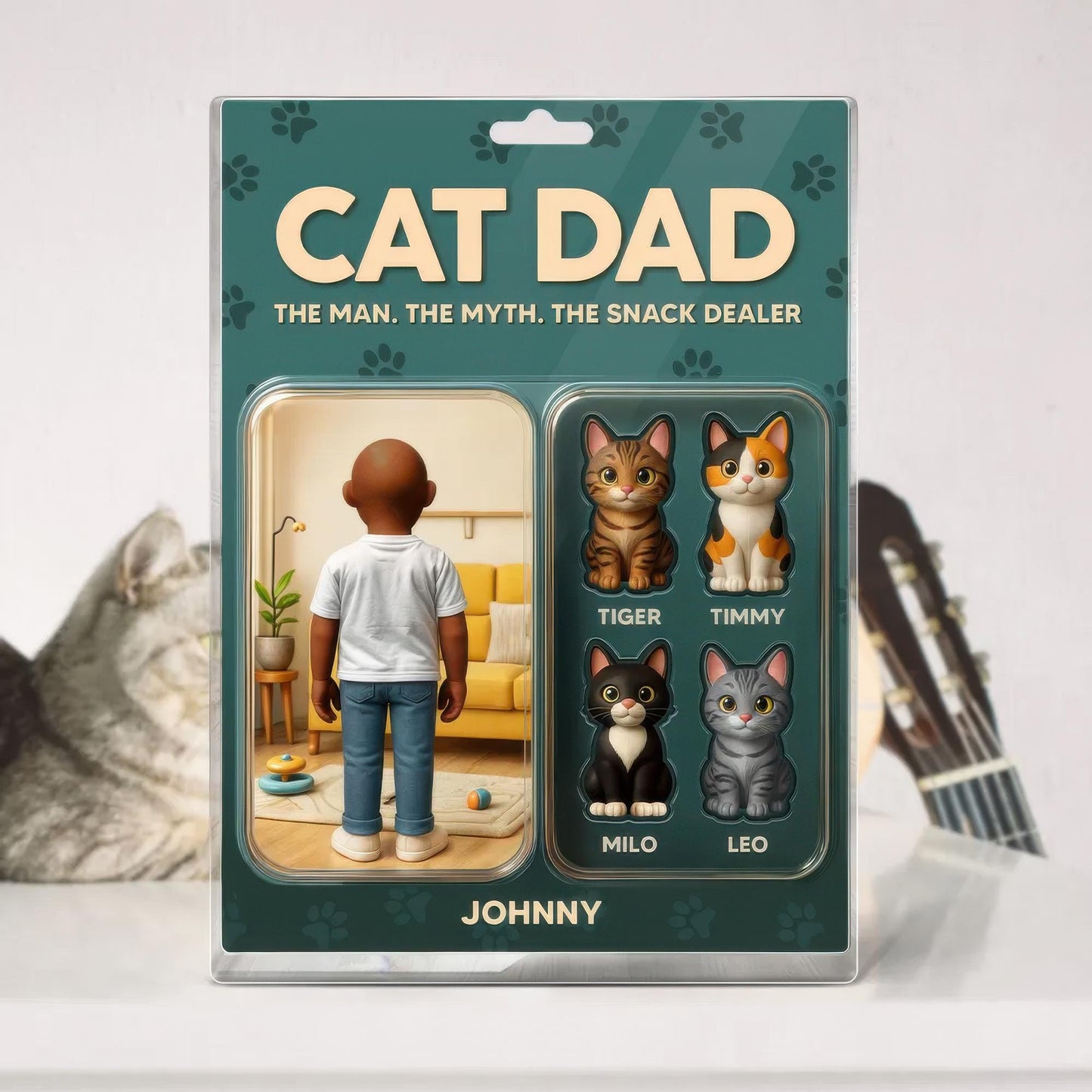 Custom Name Cat Dad The Name. The Myth. The Snack Dealer Acrylic Block, Cat Dad Acrylic Block, Father's Day Gift For Dad, Gift For Husband