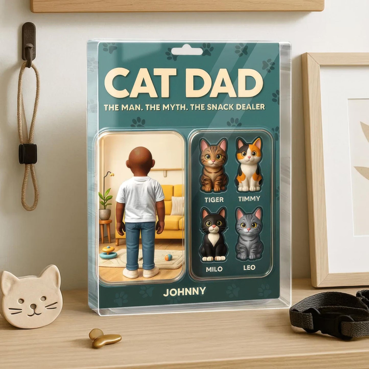 Custom Name Cat Dad The Name. The Myth. The Snack Dealer Acrylic Block, Cat Dad Acrylic Block, Father's Day Gift For Dad, Gift For Husband
