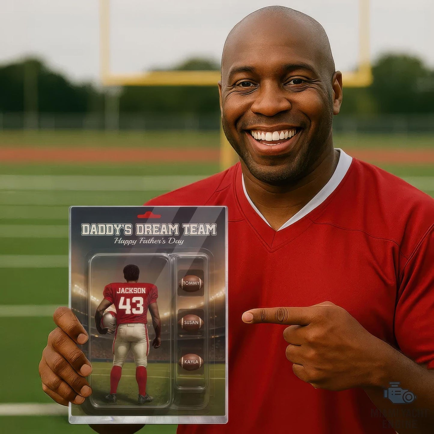 Custom Name Daddy's Dream Team Acrylic Block Plaque, Best Rugby Football Dad Ever Acrylic Block, Father's Day Gift For Dad, Gift For Husband