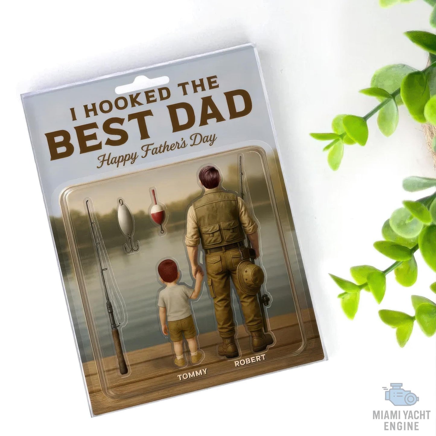 Custom Name I Hooked The Best Papa Acrylic Block Plaque, Best Dad Fishing Acrylic Block Plaque, Father's Day Gift for Dad, Gift for Husband