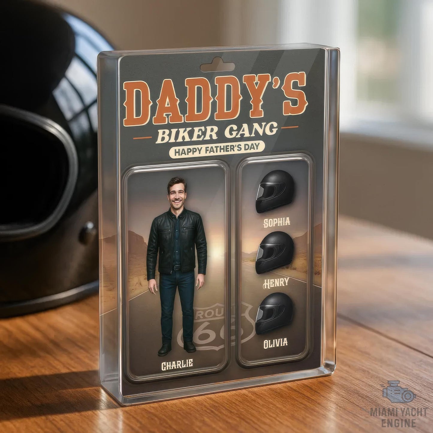 Custom Photo Daddy's Biker Gang Acrylic Block Plaque, Motorcycle Rider Dad Acrylic Block Plaque, Father's Day Gift For Dad, Gift For Husband
