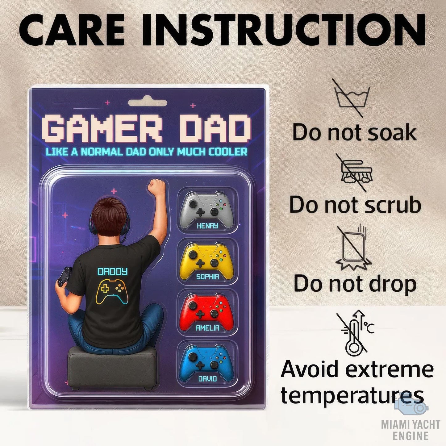 Custom Name Game Dad Like A Normal Dad Only Much Cooler Acrylic Block Plaque, Gamer Dad Acrylic Block Plaque, Father's Day Gift For Dad