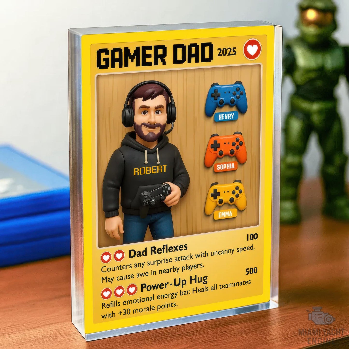 Custom Name Game Dad Card Game Acrylic Block Plaque, Custom Name Pro Gamer Dad Acrylic Block, Father's Day Gift For Dad, Gift For Husband