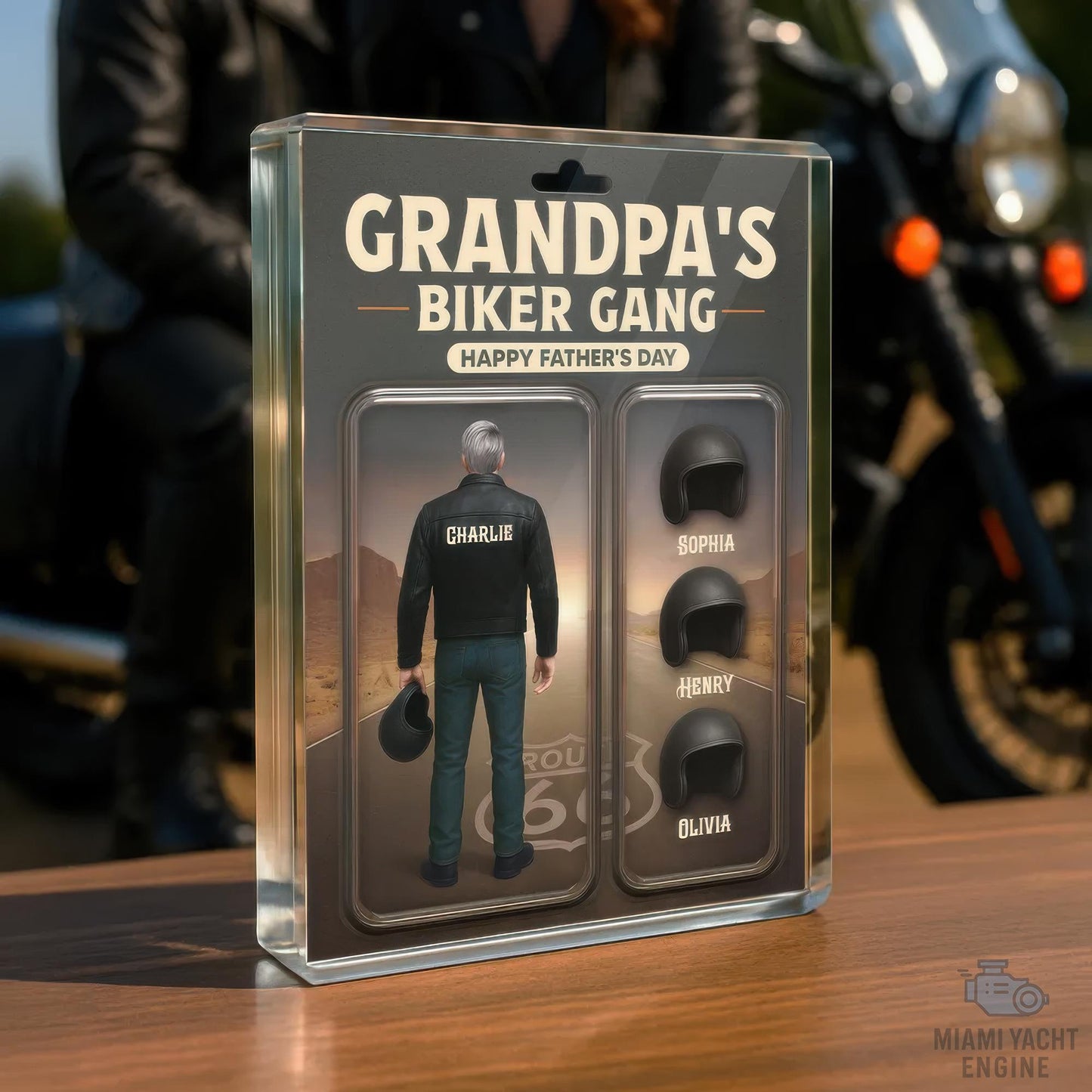 Custom Name Daddy's Biker Gang Acrylic Block Plaque, Motorcycle Rider Dad Acrylic Block Plaque, Father's Day Gift For Dad, Gift For Husband