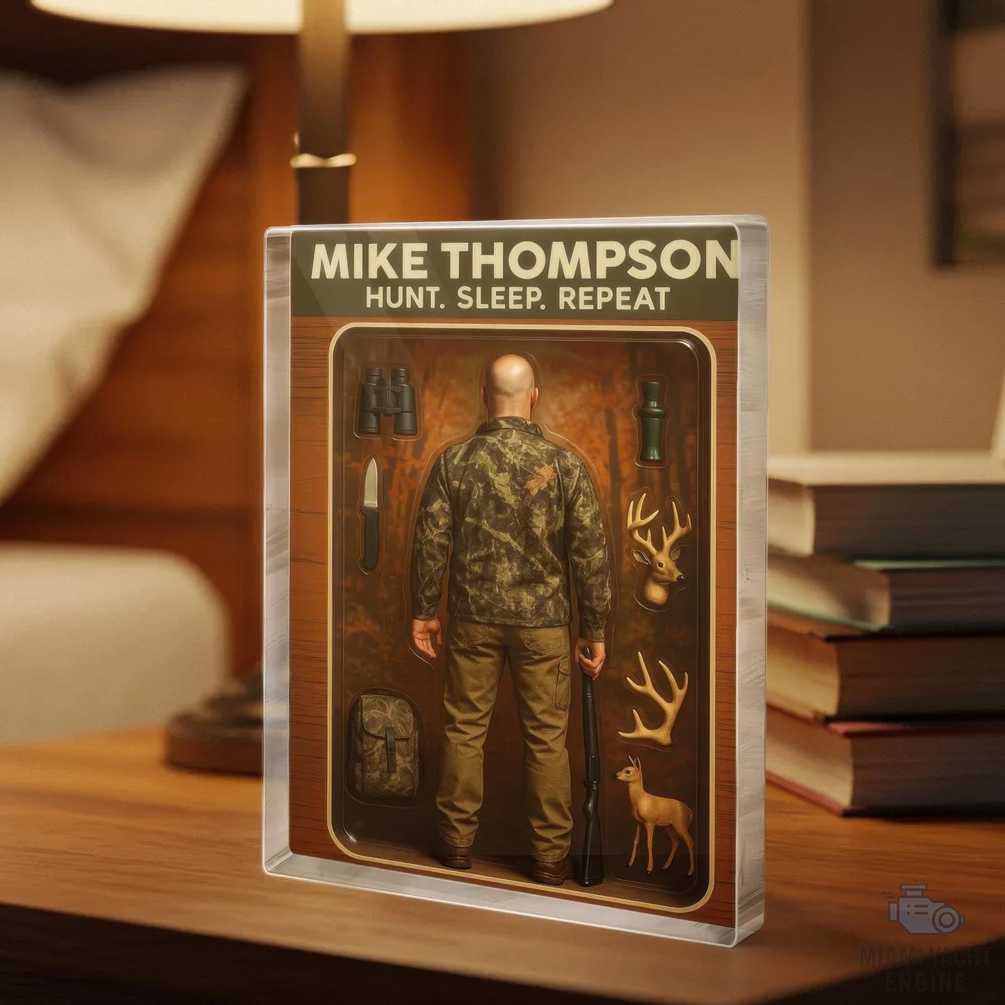 Custom Name Hunt. Sleep. Repeat Acrylic Block Plaque, Big Game Hunter Dad Acrylic Block Plaque, Father's Day Gift For Dad, Gift For Husband