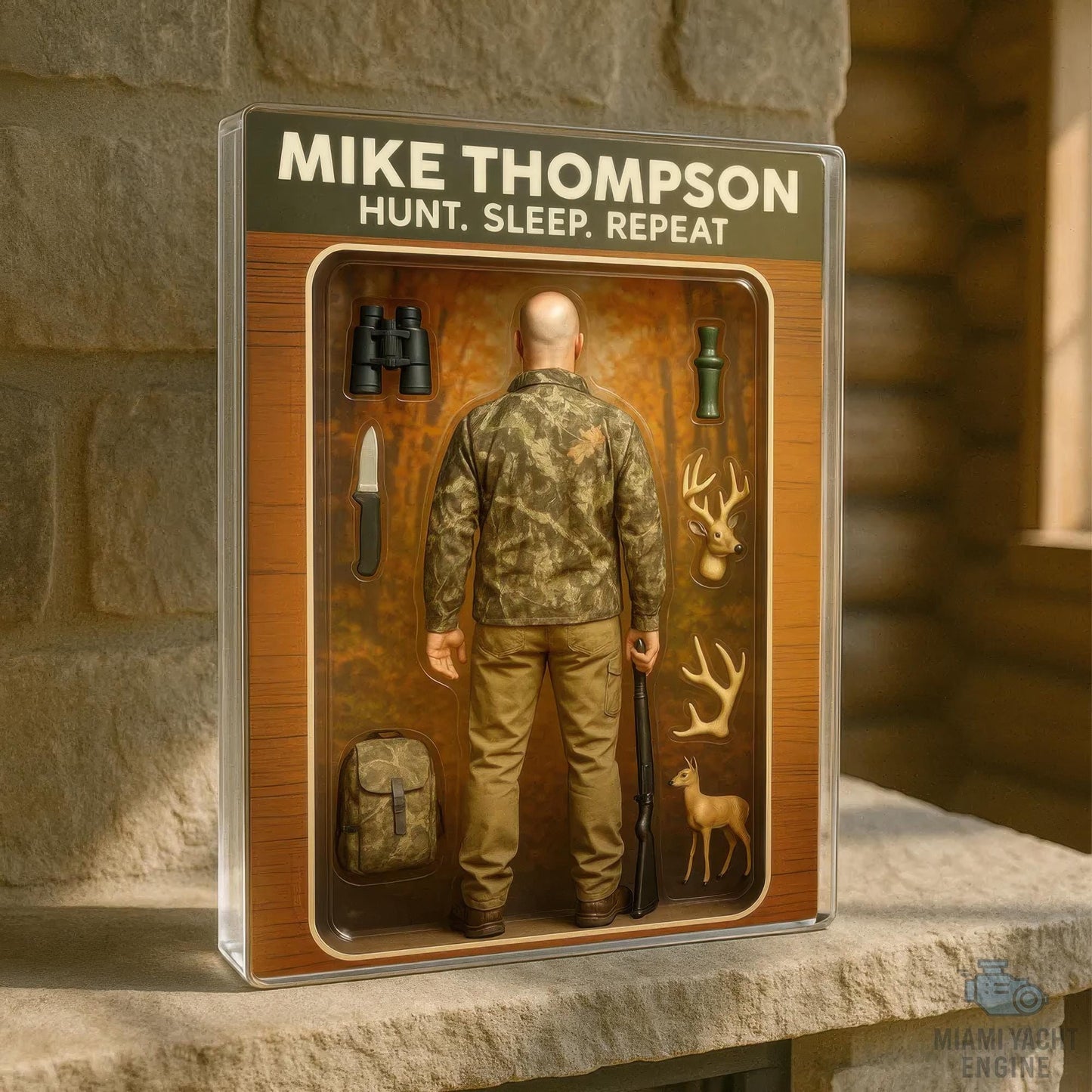 Custom Name Hunt. Sleep. Repeat Acrylic Block Plaque, Big Game Hunter Dad Acrylic Block Plaque, Father's Day Gift For Dad, Gift For Husband