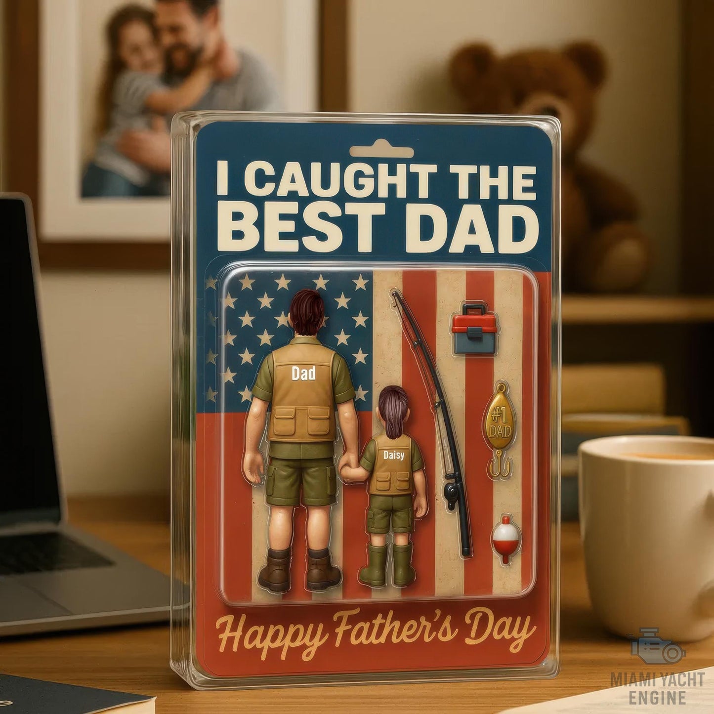 Custom Name I Caught The Best Dad Acrylic Block Plaque, Best Dad Fishing Acrylic Block Plaque, Father's Day Gift For Dad, Gift For Husband