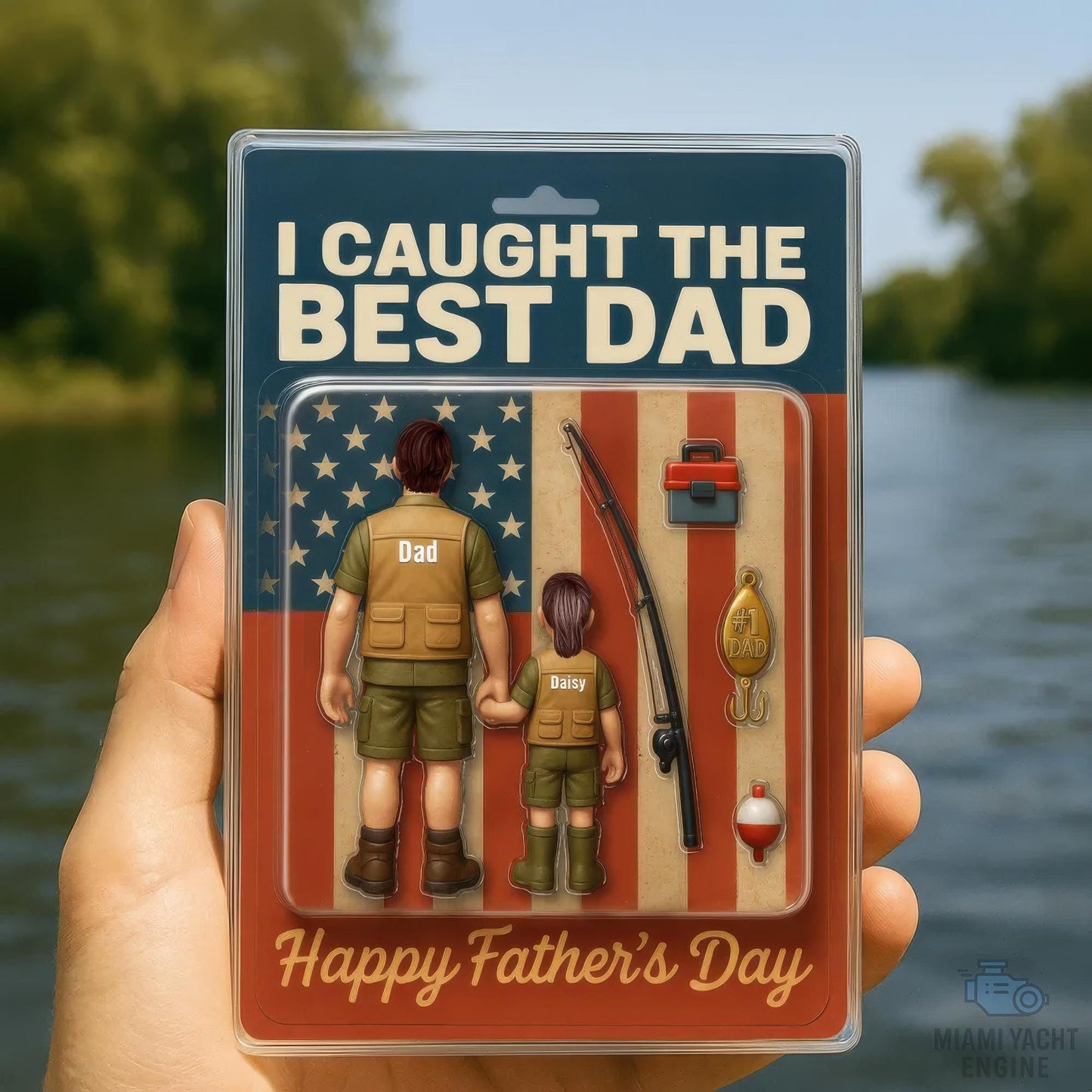 Custom Name I Caught The Best Dad Acrylic Block Plaque, Best Dad Fishing Acrylic Block Plaque, Father's Day Gift For Dad, Gift For Husband