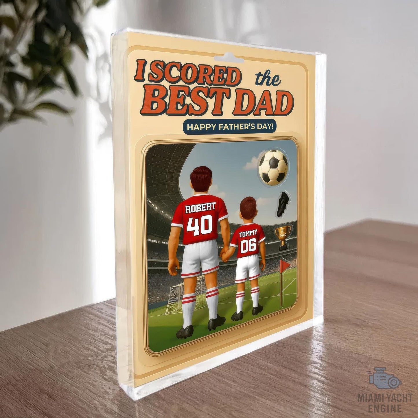 Custom Name We Scored The Best Dad Acrylic Block Plaque, Best Football Dad Ever Acrylic Block, Father's Day Gift For Dad, Gift For Husband
