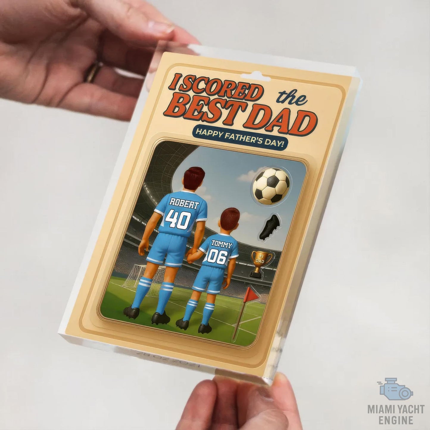 Custom Name We Scored The Best Dad Acrylic Block Plaque, Best Football Dad Ever Acrylic Block, Father's Day Gift For Dad, Gift For Husband