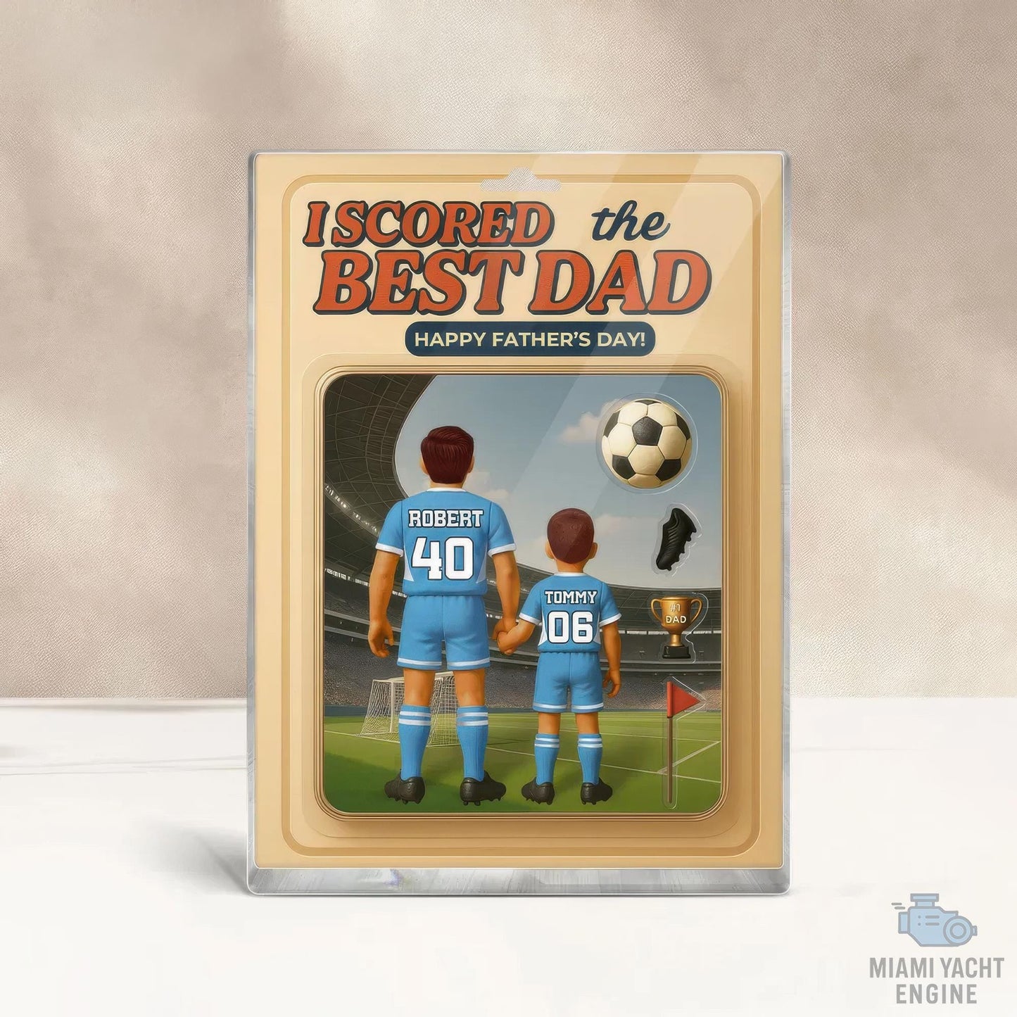 Custom Name We Scored The Best Dad Acrylic Block Plaque, Best Football Dad Ever Acrylic Block, Father's Day Gift For Dad, Gift For Husband