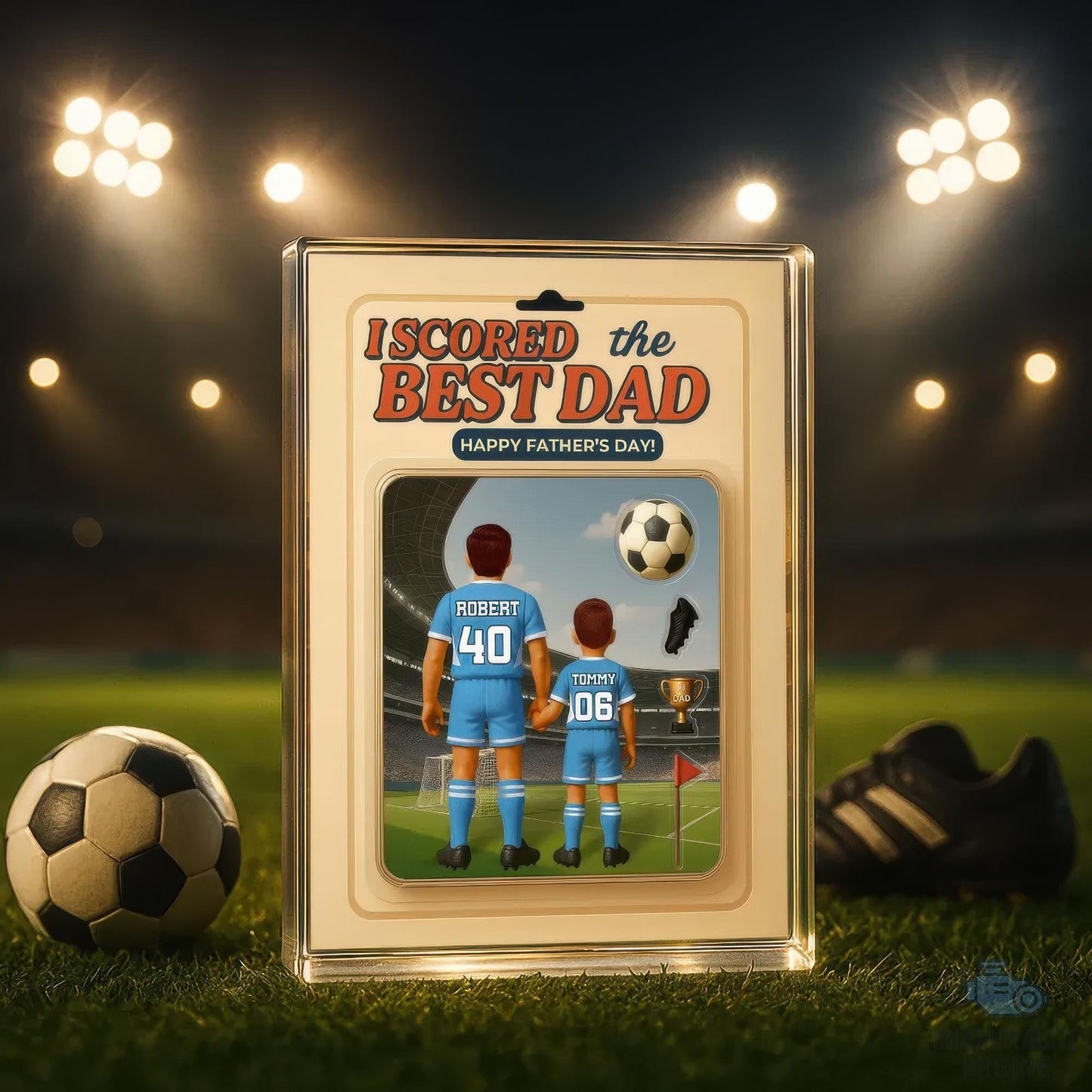 Custom Name We Scored The Best Dad Acrylic Block Plaque, Best Football Dad Ever Acrylic Block, Father's Day Gift For Dad, Gift For Husband