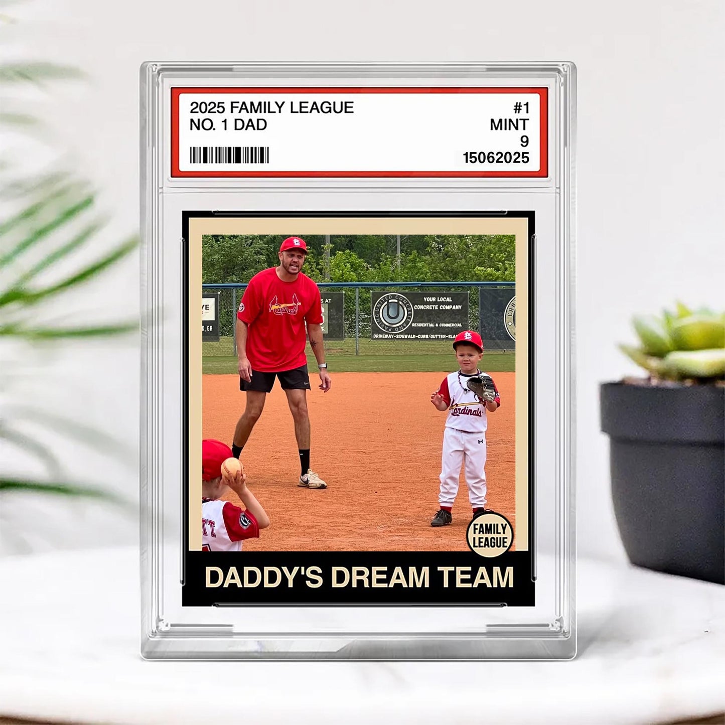 Custom Photo Baseball Trading Card Style Custom Figure Personalized Acrylic Block Plaque, Fathers Day Gifts for Husband, Dad, Papa, Grandpa