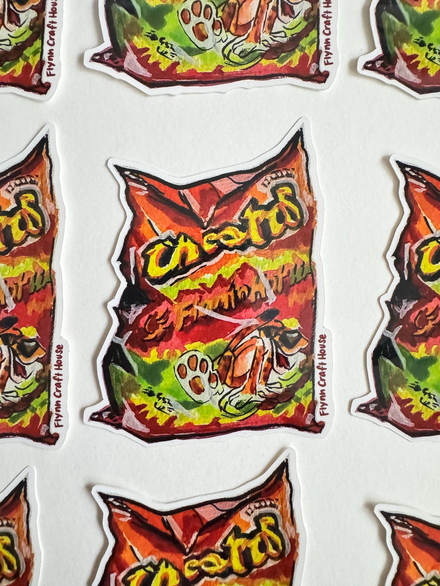 Hot Cheetos | 3.5" Glossy Vinyl Sticker Decal | Waterproof Weatherproof | Flaming Hot Spicy Food