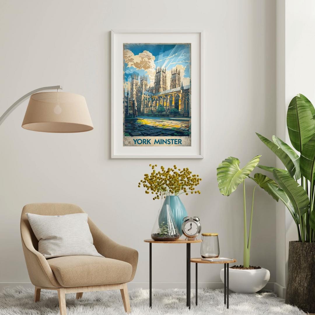 York Poster, York Wall Art, Britain Wall Art, York Travel Print, York Minster, Wedding Gift, Birthday Present, Travel Decor, Travel Wall Art