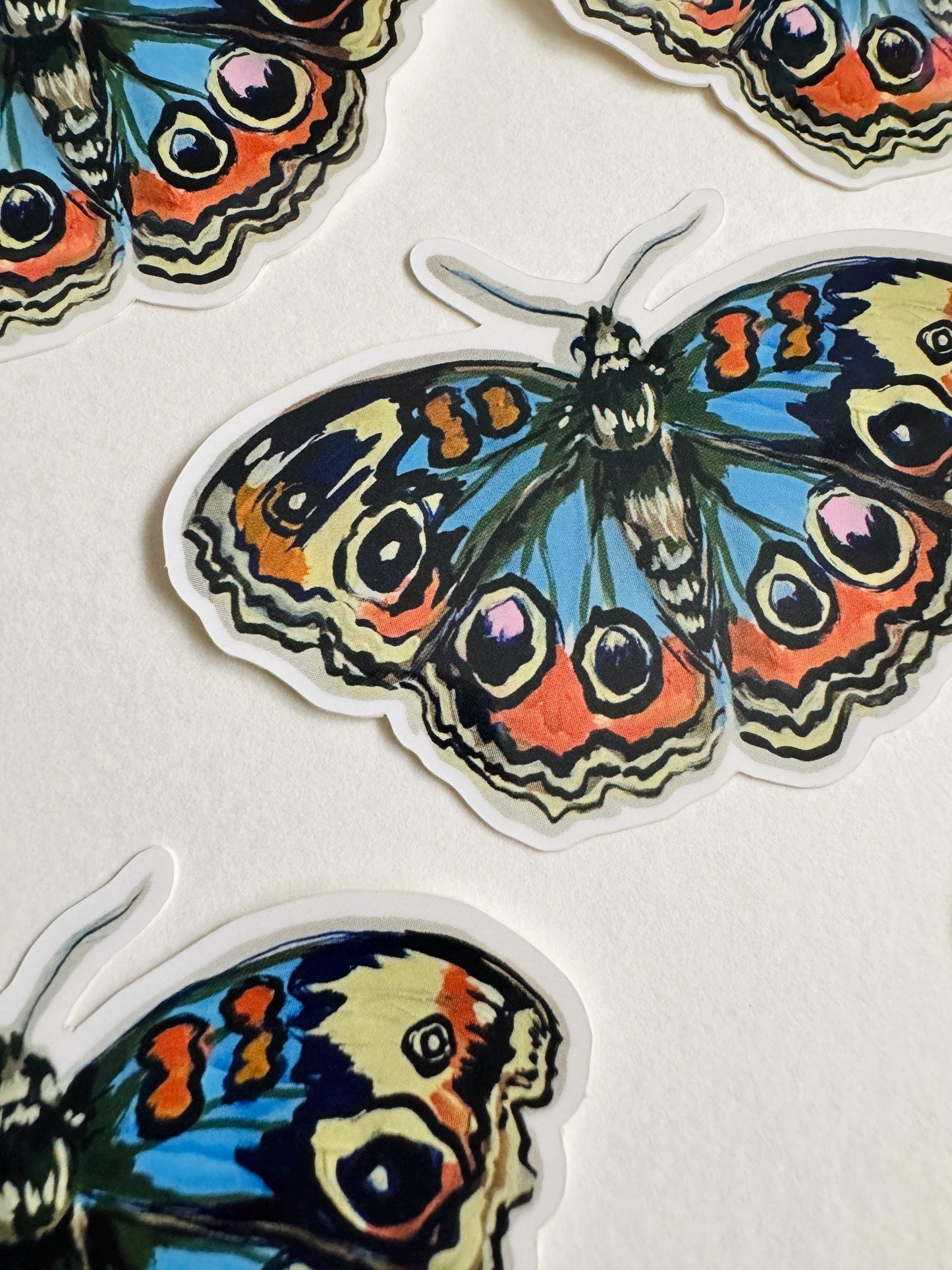 Blue Buckeye Butterfly Sticker | Illustrated Artwork | Butterfly Decal