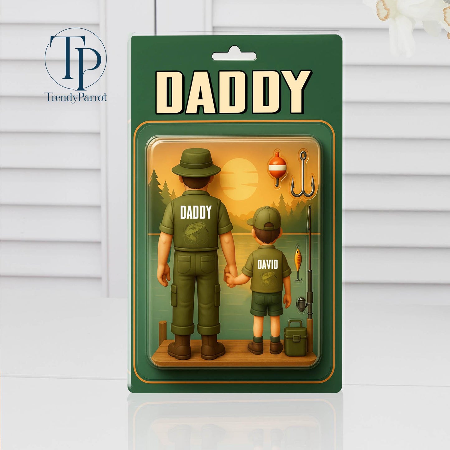 Dad Fishing Gift, Dad Gift, Personalize Father's Day Gift For Dad, Custom Figure Acrylic Block, Gift for Fisherman Dad, Gift For Grandpa