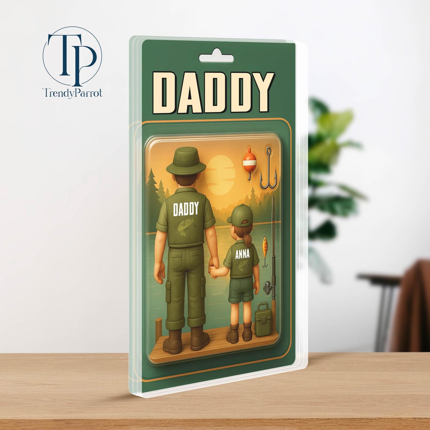 Dad Fishing Gift, Dad Gift, Personalize Father's Day Gift For Dad, Custom Figure Acrylic Block, Gift for Fisherman Dad, Gift For Grandpa