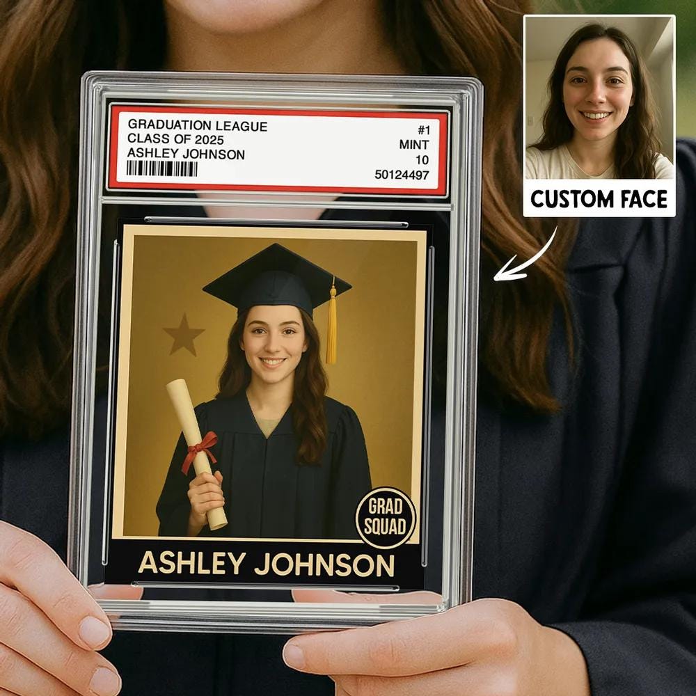 Personalized Graduation Acrylic Block With Picture, Custom Photo in Trading Card Style, A Unique Keepsake Gift for Your Favorite Graduate