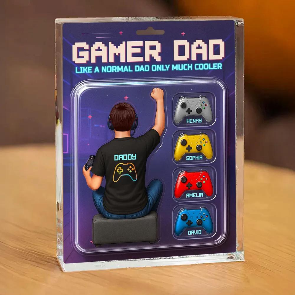 Custom Gamer Dad Action Figure Plaque, A Fun & Unique Acrylic Gift for the Coolest Gamer Dad or Husband this Father’s Day