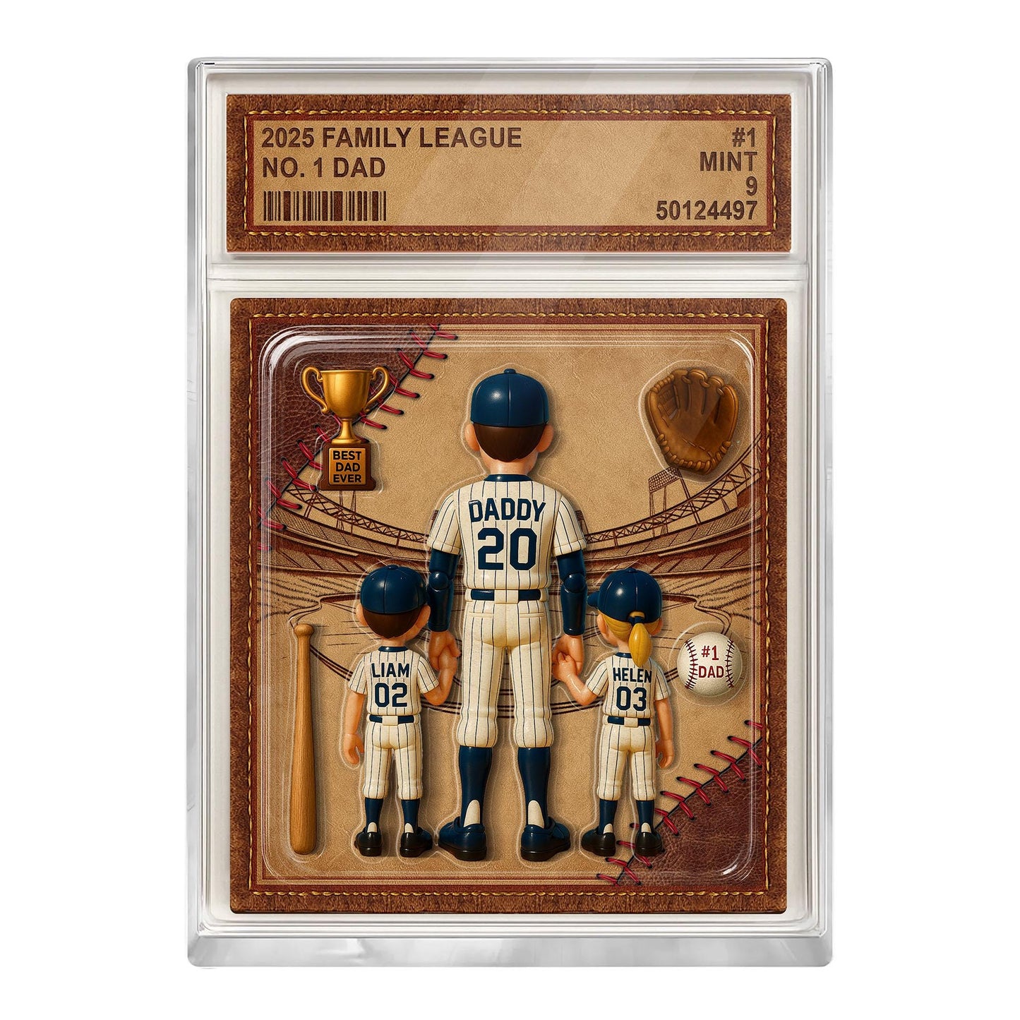 Personalized 2025 Family League No.1 Dad Acrylic Plaque – Custom Father’s Day Gift for Dad, Husband, Grandpa, Pop, Dad Acrylic Block Plaque