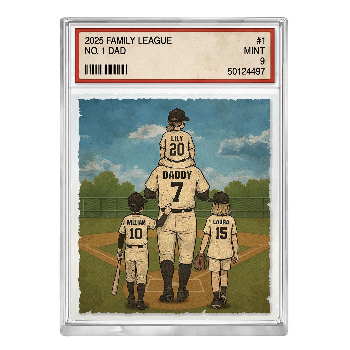 Personalized 2025 Family League No.1 Dad Acrylic Plaque – Custom Father’s Day Gift for Dad, Husband, Grandpa, Pop, Dad Acrylic Block Plaque