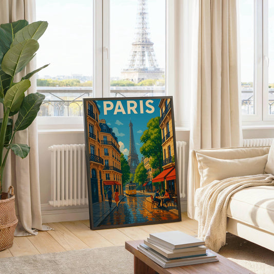 Paris Eiffel Tower Wall Art, France Travel Print, Paris Cityscape Print, Travel Decor, Wedding Gift, Birthday Present, Paris French Wall Art
