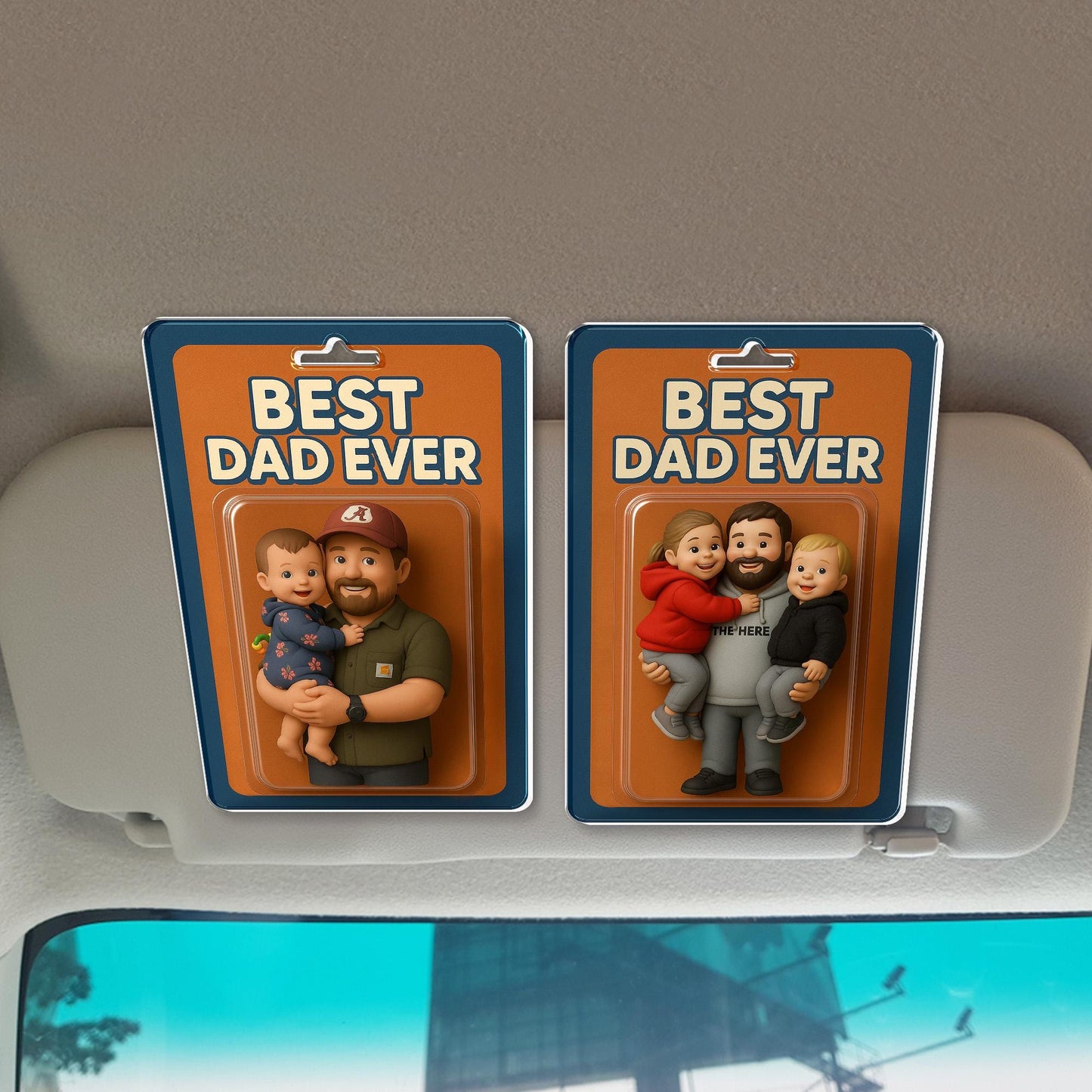Personalized Father's Day Gift For Dad, Custom Photo Dad And Kids Action Figure Acrylic Block, Best Dad Ever Block Plaque, Gift For Husband
