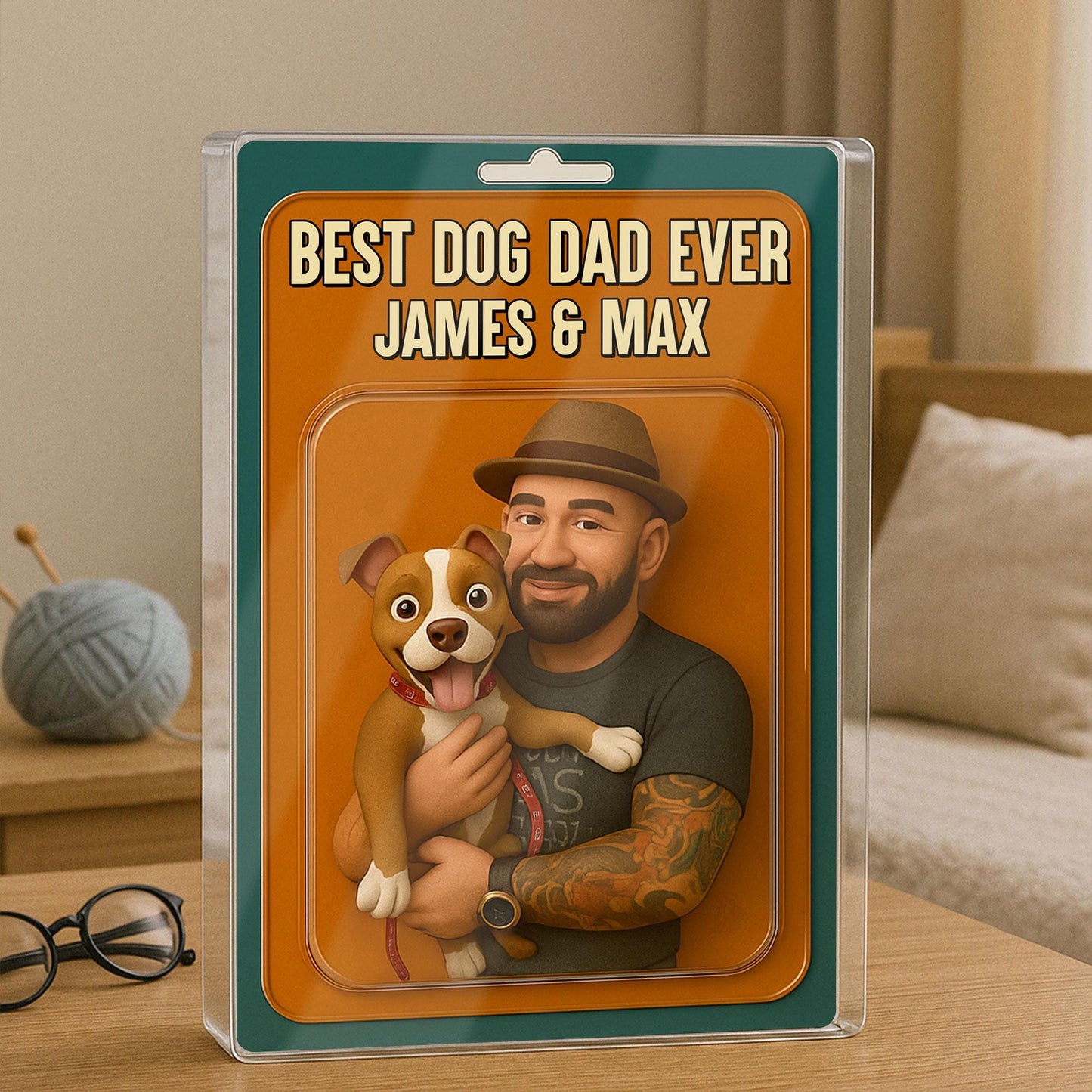 Personalized Dog Dad Acrylic Block, Dog Dad Gifts, Cat Dad Acrylic Plaque, Custom Figure From Photo, Pet Dad Gift, Dog Dad Father's Day Gift