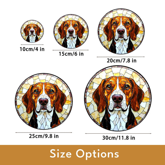Beagle Dog Stained Glass Suncatcher Pet Memorial Window Decor Gift for Dog Lovers