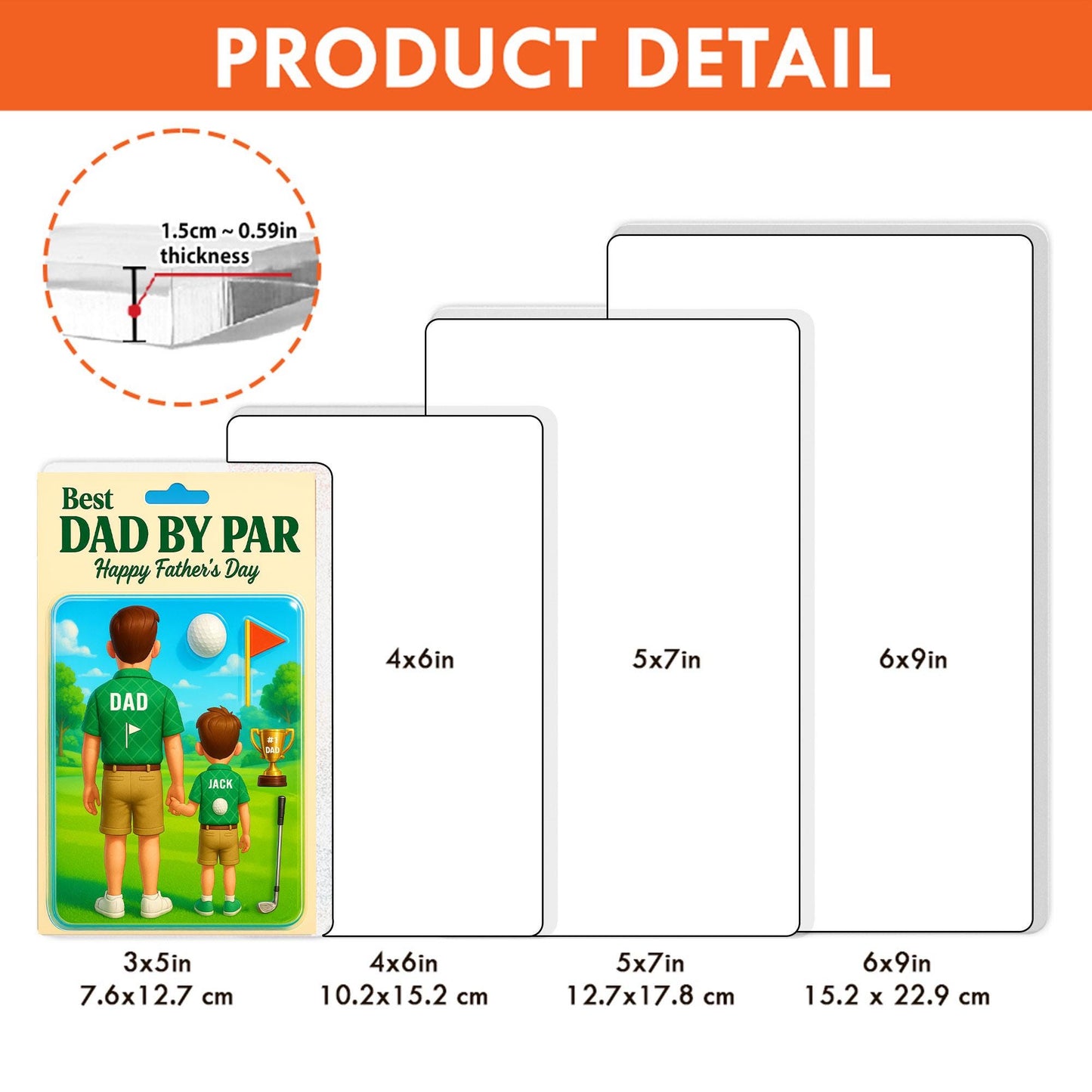 Best Dad By Par Acrylic Block, Golf Custom Figure Acrylic Plaque, Father's Day Gift For Dad, Gifts For Husband, Happy Father's Day, Dad No1