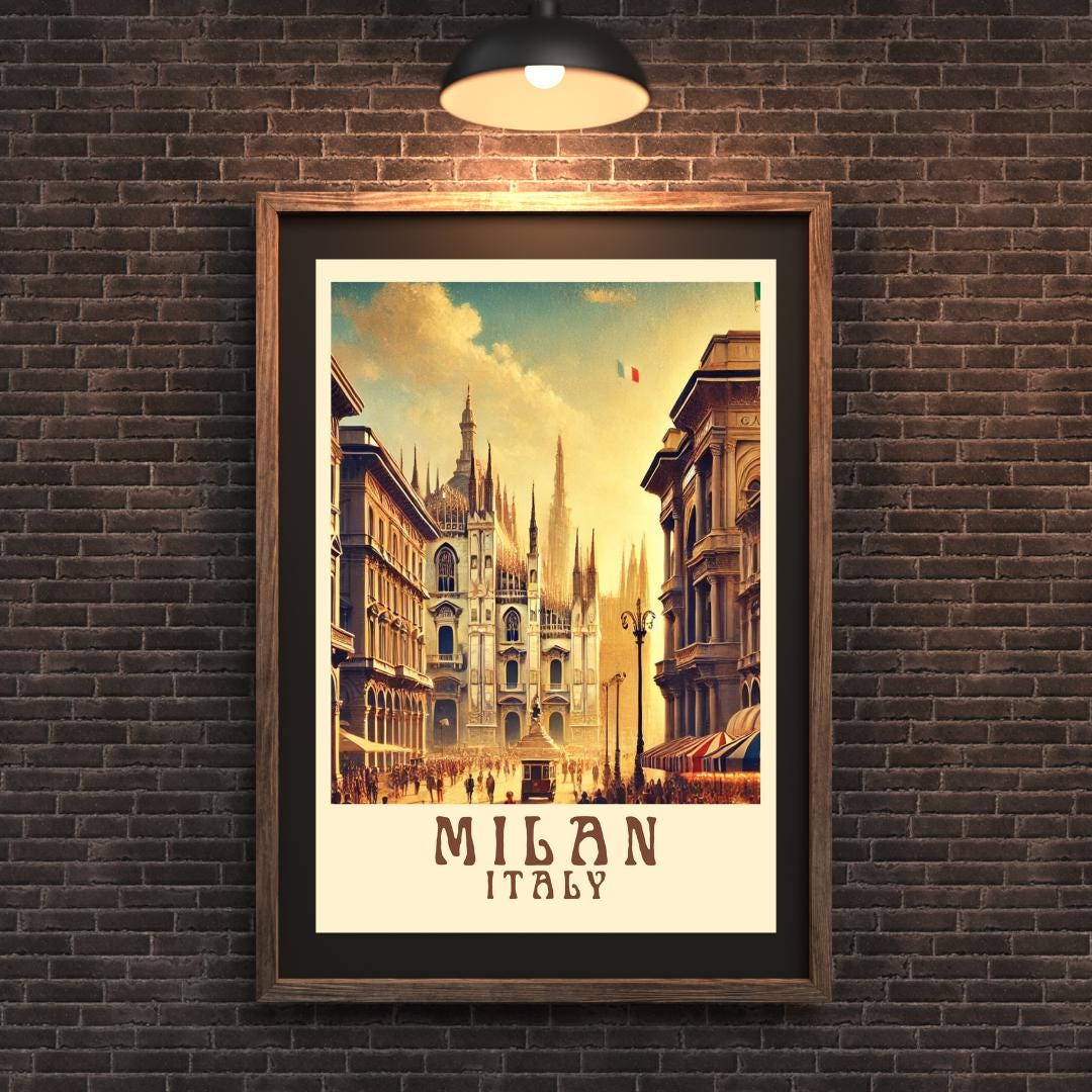 Milan Print, Italy Wall Art, Milan Wall Art, Milan Poster, Milan Travel Print, Birthday Present, Wedding Gift, Travel Decor, Travel Wall Art
