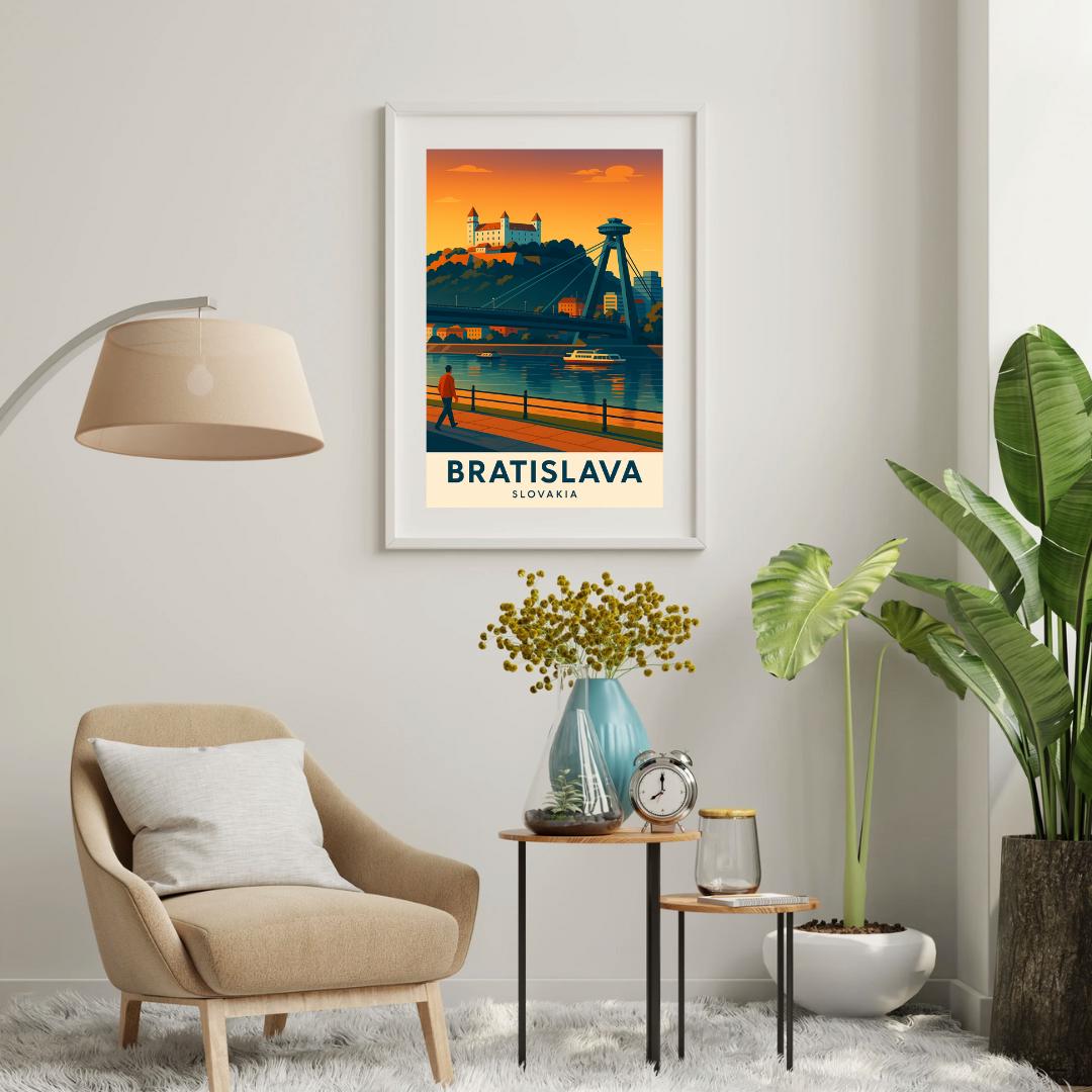 Bratislava Poster, Slovakia Wall Art, Bratislava Wall Art, Bratislava Travel Print, Birthday Present, Wedding Gift, Travel Decor, Bratislava