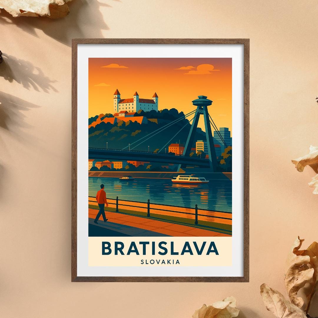 Bratislava Poster, Slovakia Wall Art, Bratislava Wall Art, Bratislava Travel Print, Birthday Present, Wedding Gift, Travel Decor, Bratislava