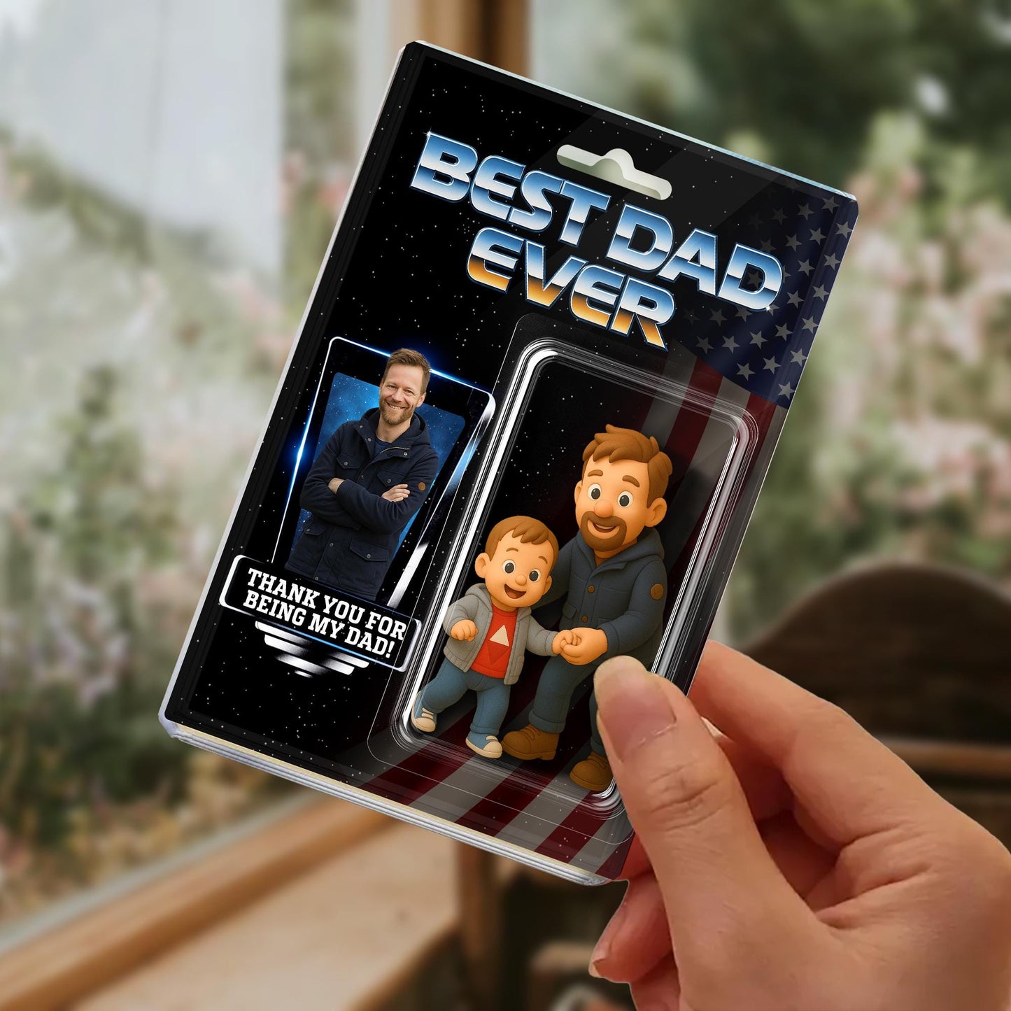 Custom Photo Dad And Kids Action Figure Acrylic Block, Personalized Father's Day Gift For Dad, Best Dad Ever Block Plaque, Gift For Husband