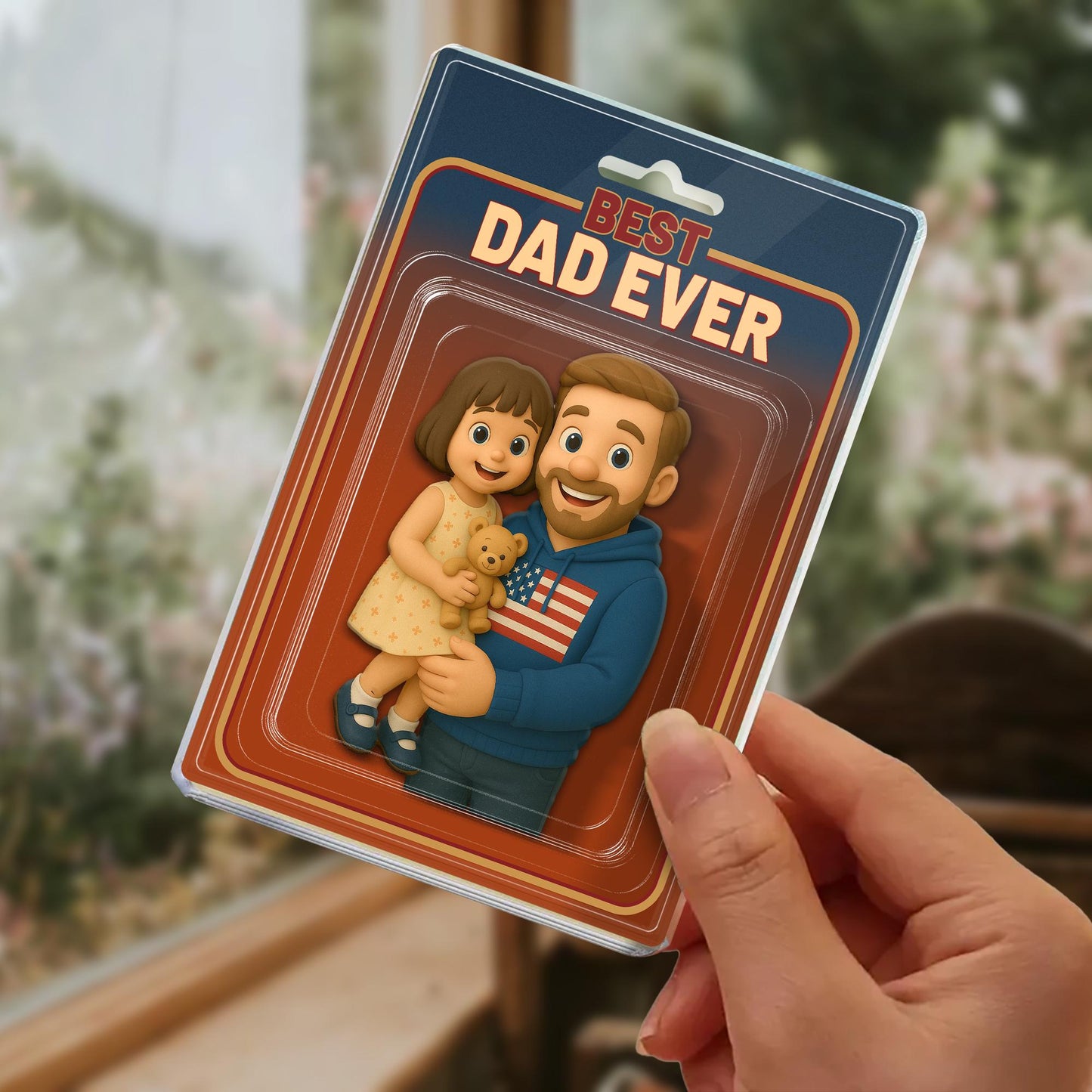 Custom Photo Dad And Kids Action Figure Acrylic Block, Personalized Father's Day Gift For Dad, Best Dad Ever Block Plaque, Gift For Husband