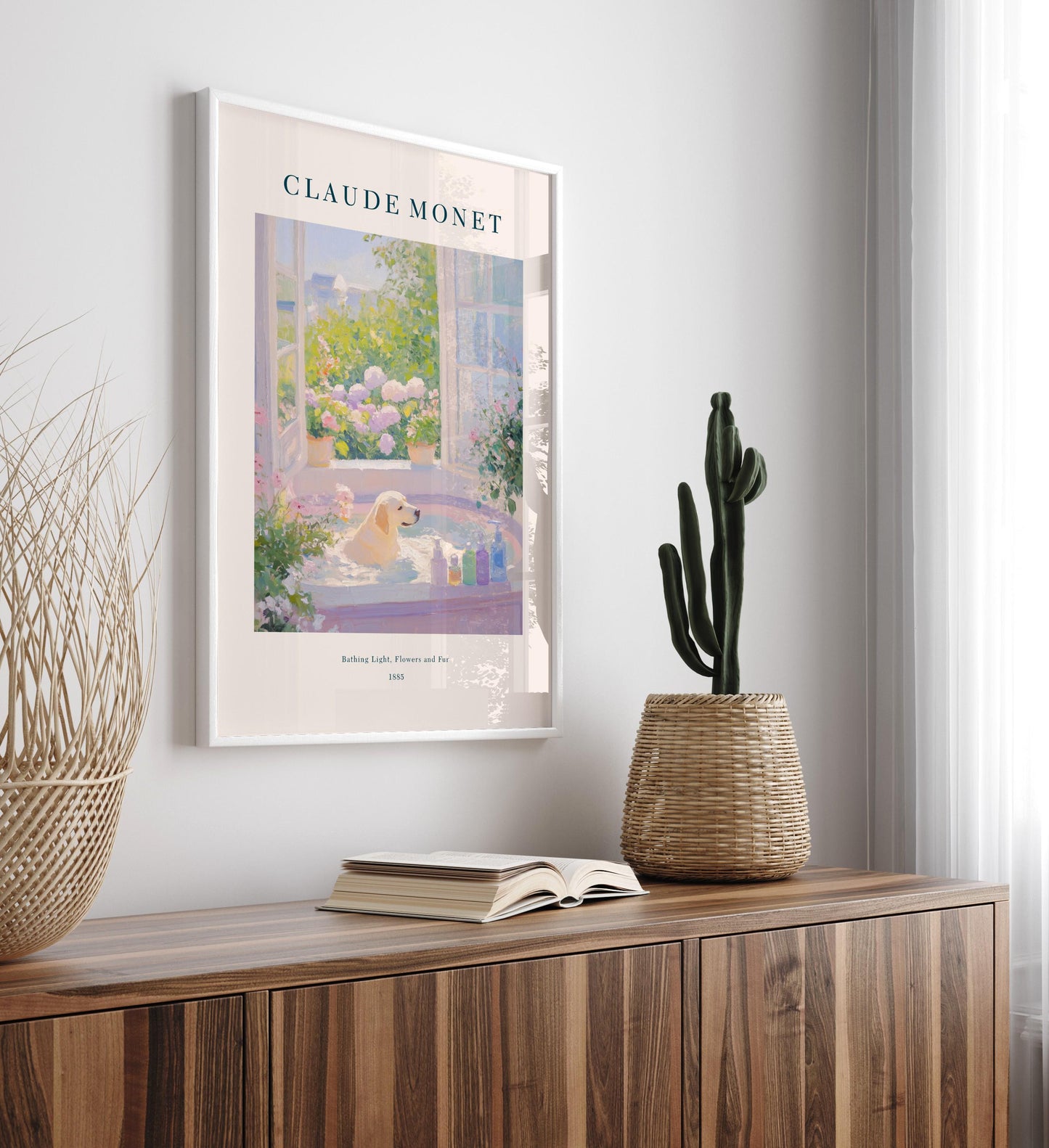 Monet Style Labrador Art Print: French Bathroom Decor