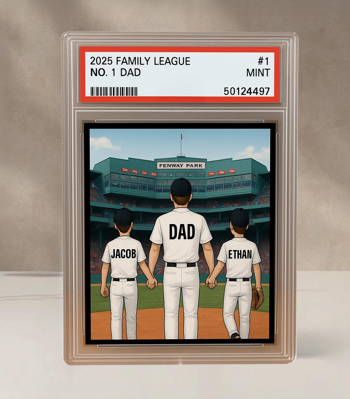 Custom Baseball Family League Trading Card Style Acrylic Block, Personalized Acrylic Block Plaque, Father's Day Gift for Baseball Lovers