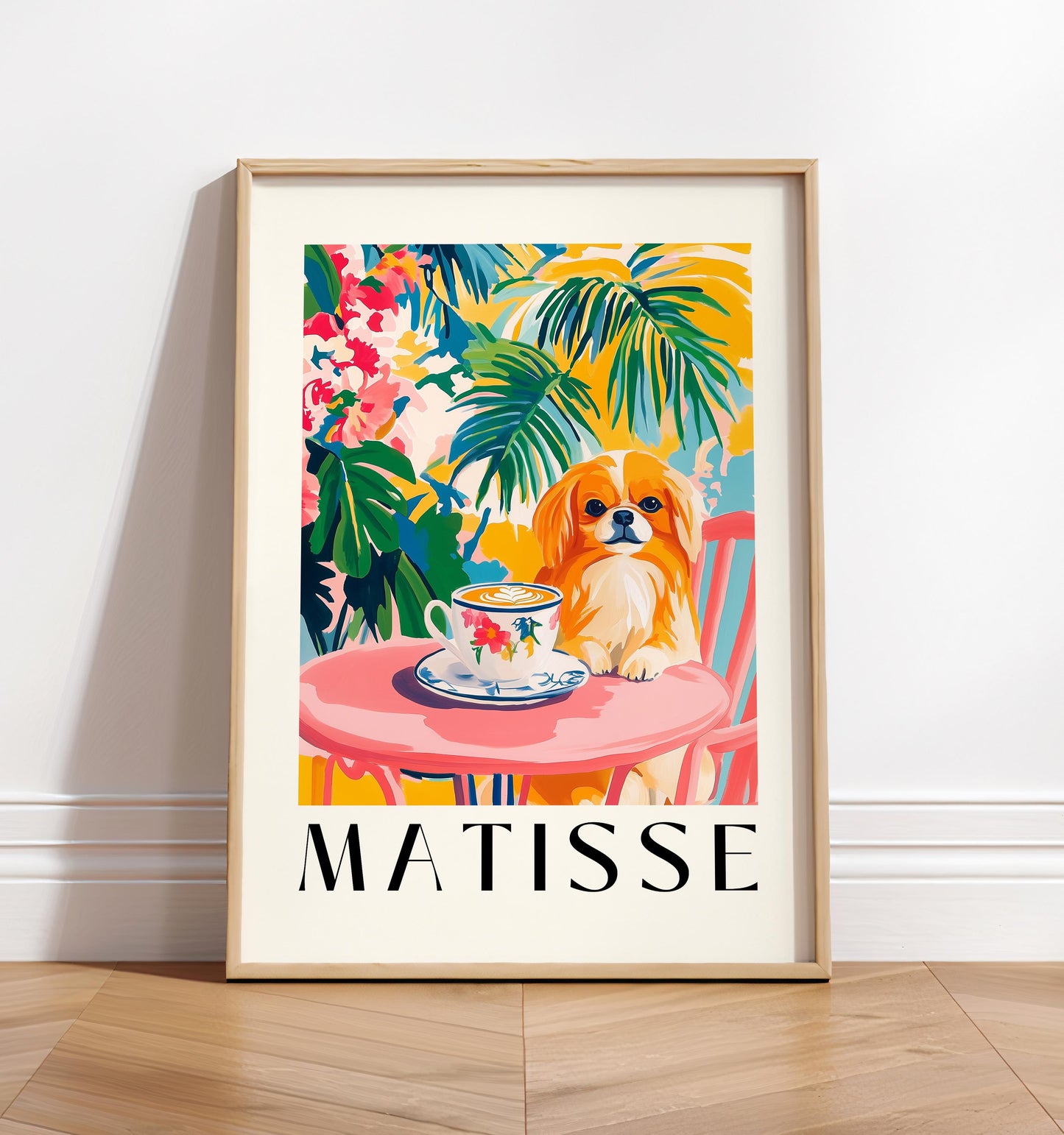 Pekingese Coffee Print: Matisse Style Kitchen Wall Art