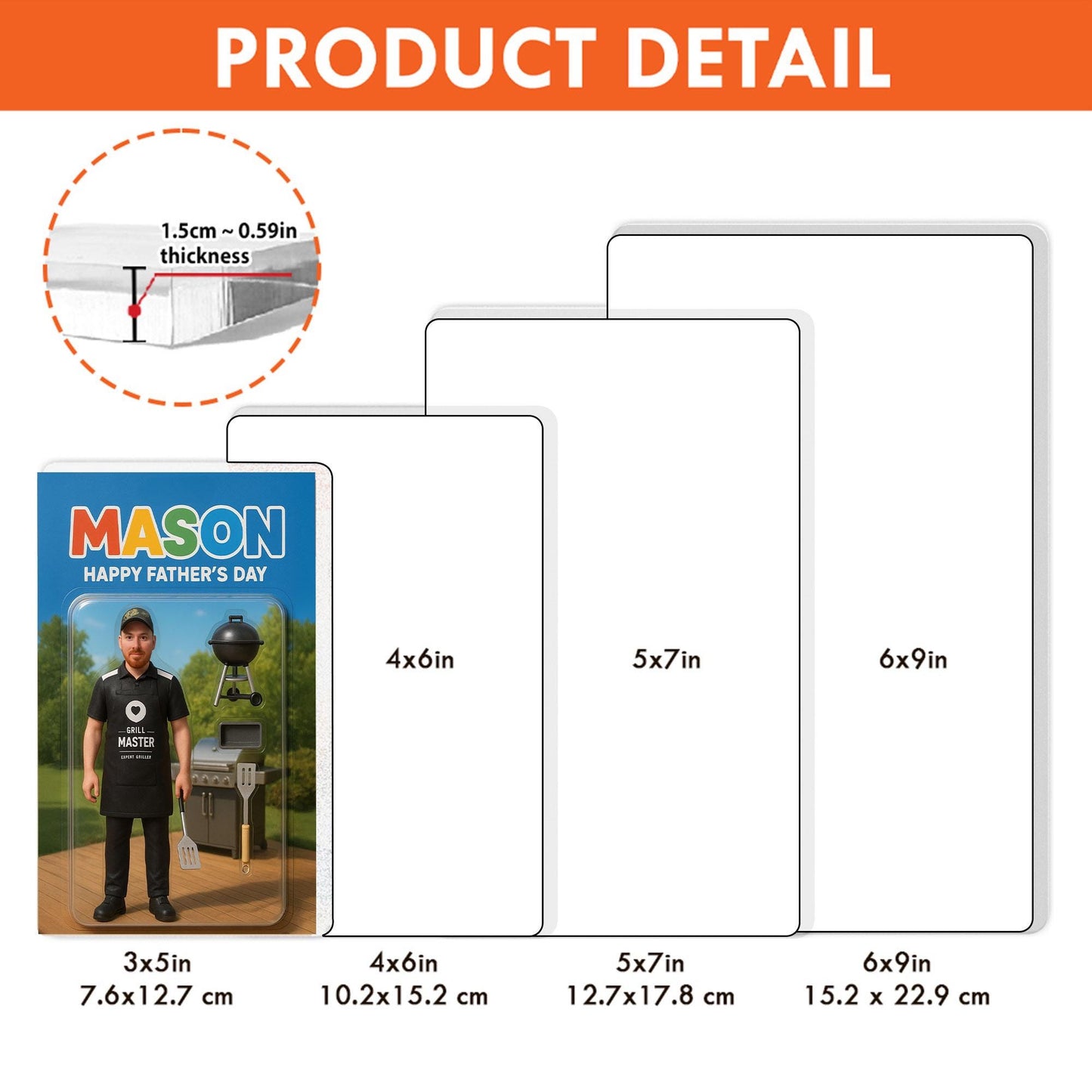 Personalized Photo BBQ Dad Acrylic Block, Custom Father’s Day Gift For Dad, Funny Party Decor, BBQ Grilled Action Figure Plaque