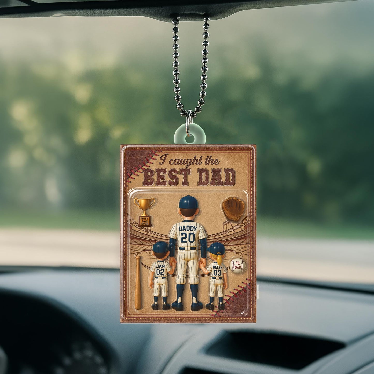 Personalized I Caught the Best Dad Baseball Acrylic Plaque – Custom Father’s Day Gift for Dad, Husband, Grandpa, Pop, Acrylic Block Plaque
