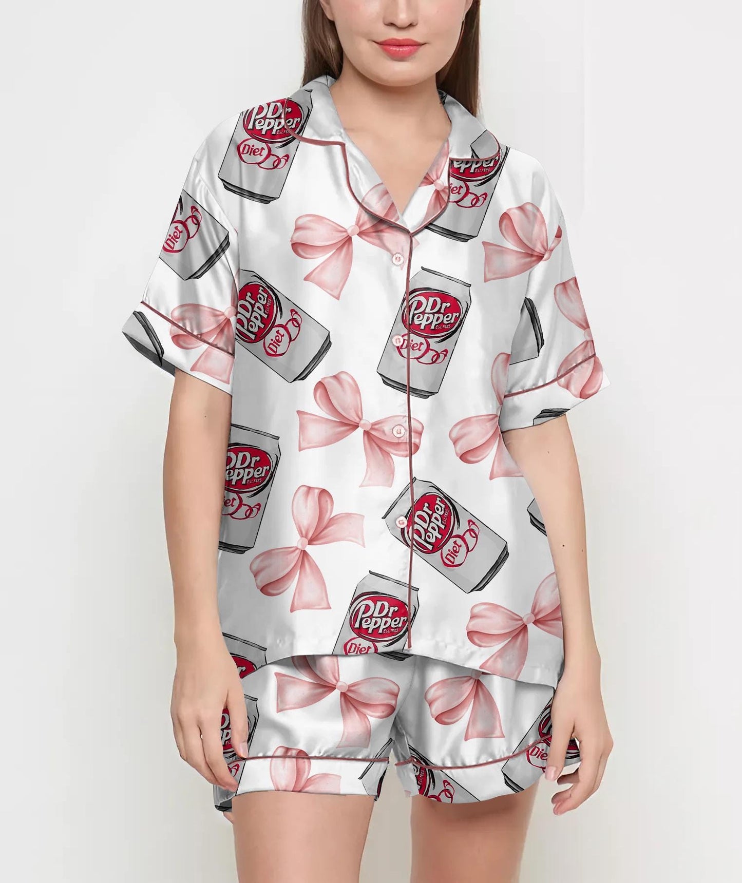 Coquette Diet Pepper Pajamas Satin Set, Drink Shirt, Mother's Day Gift, Birthday Gift, Gift For Women, Bridesmaid Gifts, Anniversary Gift