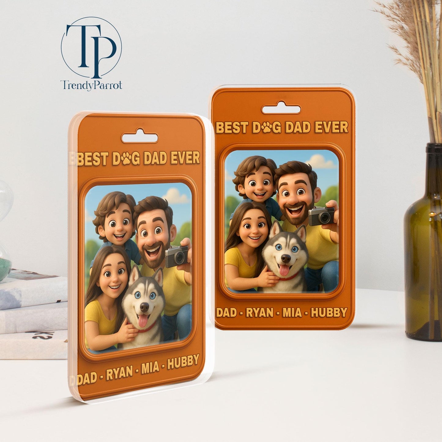 Personalized Dog Dad Acrylic Plaque, Dog Dad Gifts, Cat Dad Acrylic Block, Custom Figure From Photo,Pet Dad Gift, Dog Dad Father's Day Gift