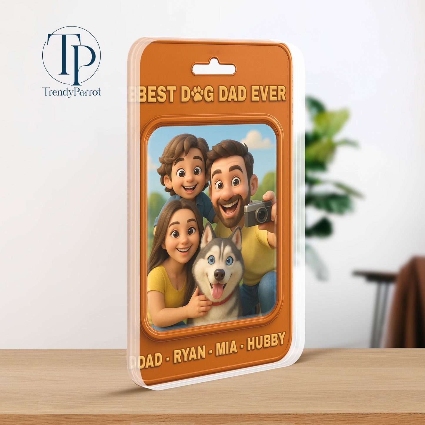 Personalized Dog Dad Acrylic Plaque, Dog Dad Gifts, Cat Dad Acrylic Block, Custom Figure From Photo,Pet Dad Gift, Dog Dad Father's Day Gift