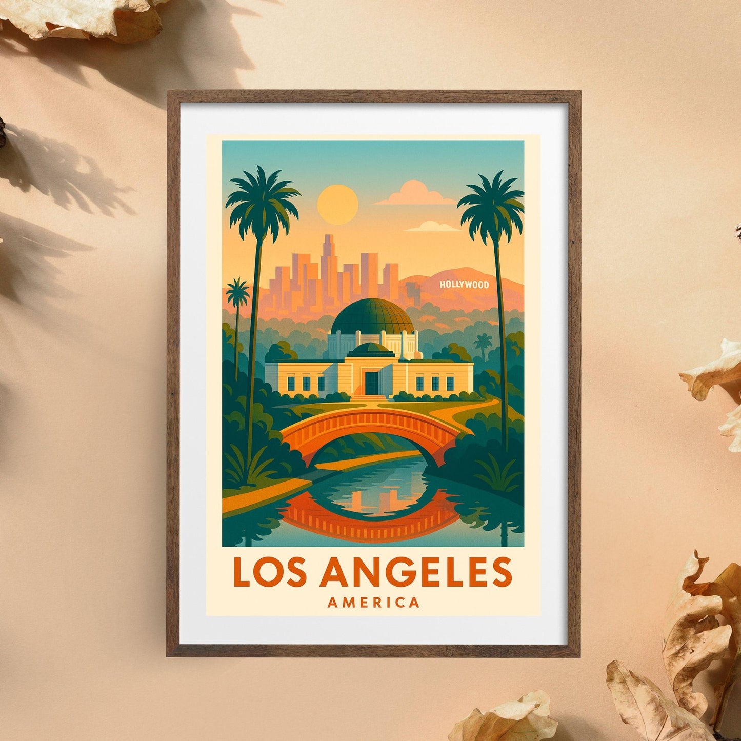 Los Angeles Travel Wall Art, LA Skyline Travel Decor, Birthday & Wedding Gift, Home or Office Poster, California City Map Print, Los Angeles