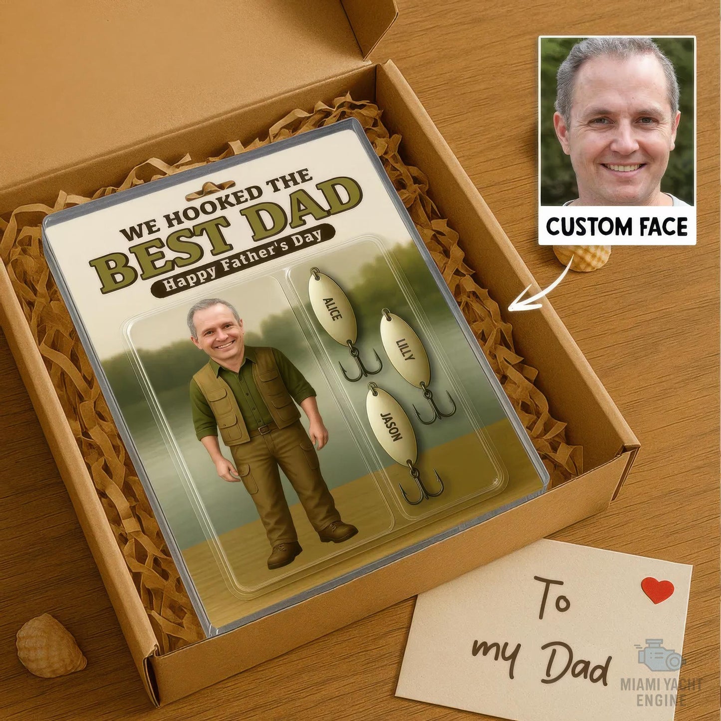 Custom Photo We Hooked The Best Dad Acrylic Block Plaque, Best Dad Fishing Acrylic Block Plaque, Father's Day Gift for Dad, Gift for Husband