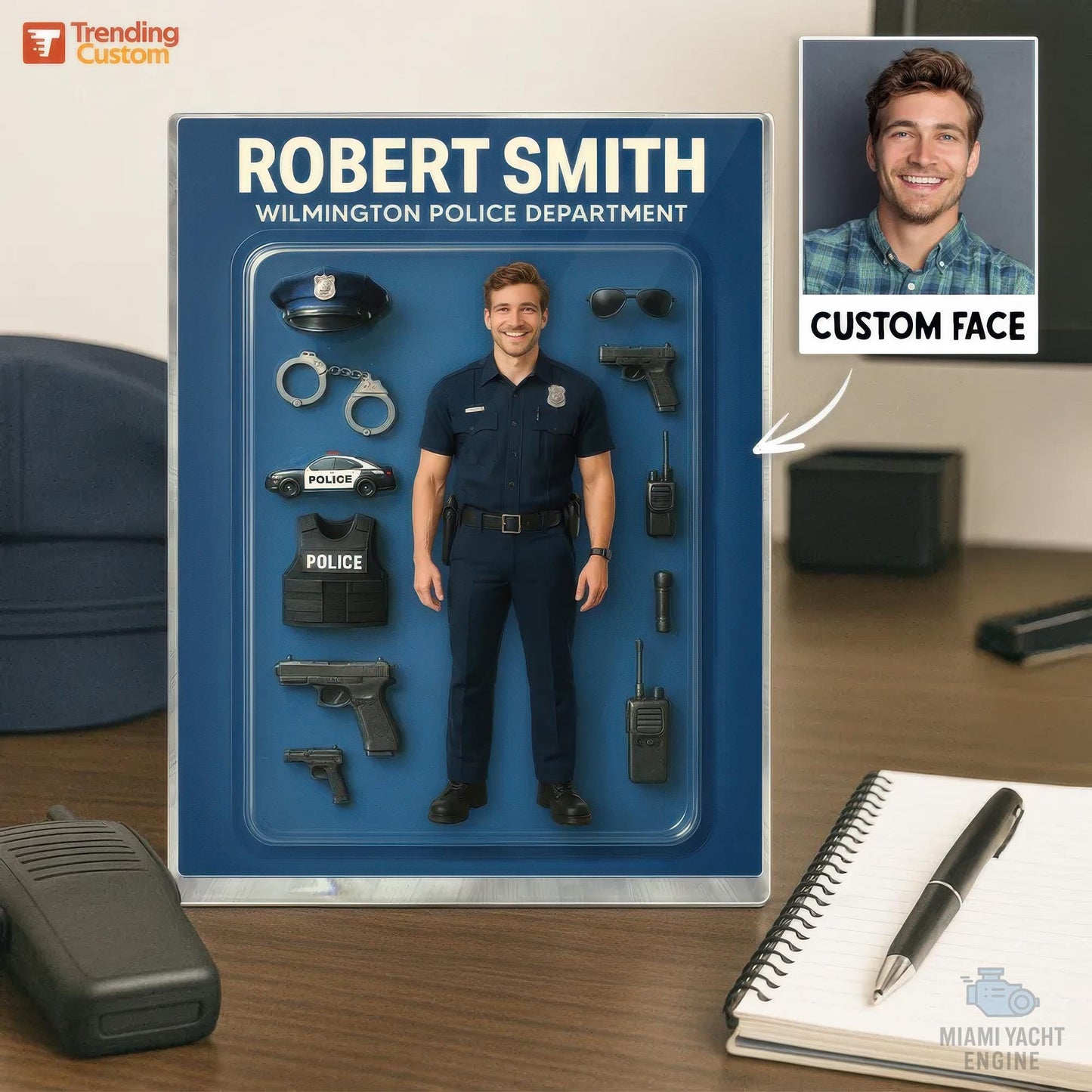 Custom Photo And Name The Best Dad Acrylic Block Plaque, Best Policeman Dad Acrylic Block Plaque, Father's Day Gift for Dad,Gift For Husband